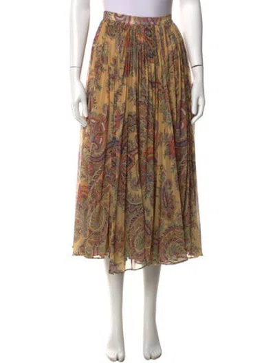 Pre-owned Etro Paisley Print Midi Length Skirt In Neutrals