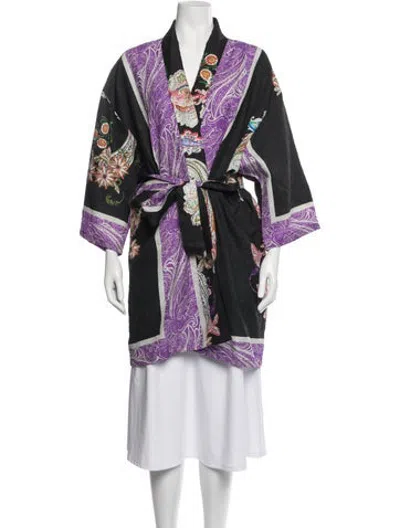 Pre-owned Etro Paisley Print Robe In Black