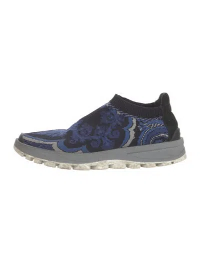 Pre-owned Etro Paisley Print Sneakers In Blue