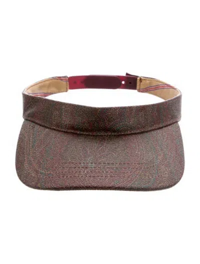 Pre-owned Etro Paisley Print Sun Visor In Red