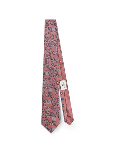 Etro Paisley-jacquard Tie In Pink