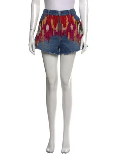 Pre-owned Etro Patterned Mini Shorts In Blue