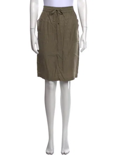 Pre-owned Etro Pleated Accents Knee-length Skirt In Green