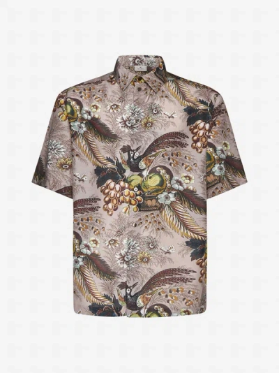 Etro Print Viscose-blend Shirt In Pink,multicolor