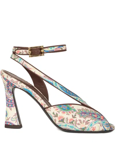 Etro Printed Ankle-strap Sandals In Multi
