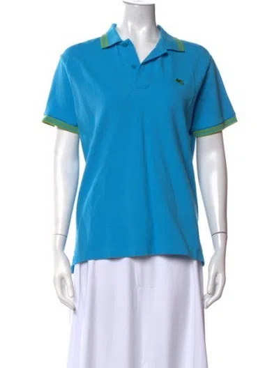 Pre-owned Etro Short Sleeve Polo In Blue