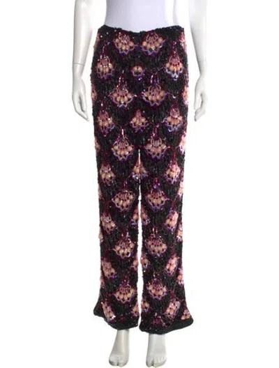 Pre-owned Etro Silk Flared Pants In Black