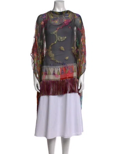 Pre-owned Etro Silk Paisley Print Tunic In Black
