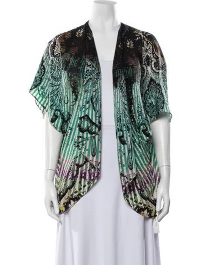 Pre-owned Etro Silk Patterned Robe In Blue