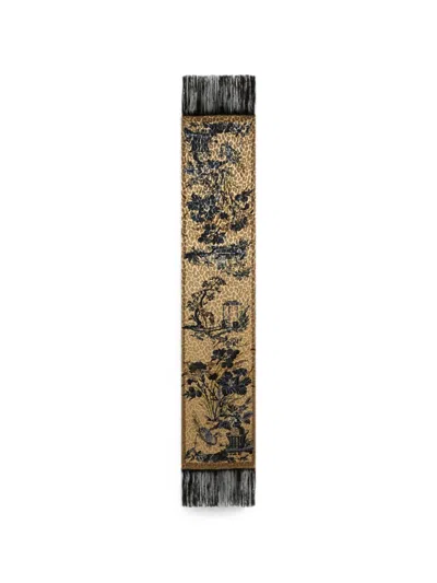 Etro Silk-blend Velvet Scarf With Leopard Motif In Brown
