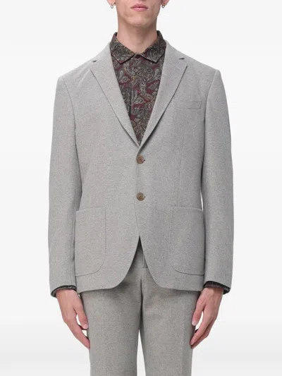 Etro Single-breasted Blazer In Gray