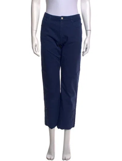 Pre-owned Etro Straight Leg Pants In Blue
