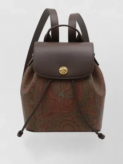 Etro Stylish Backpack With Adjustable Straps And Handle In Brown