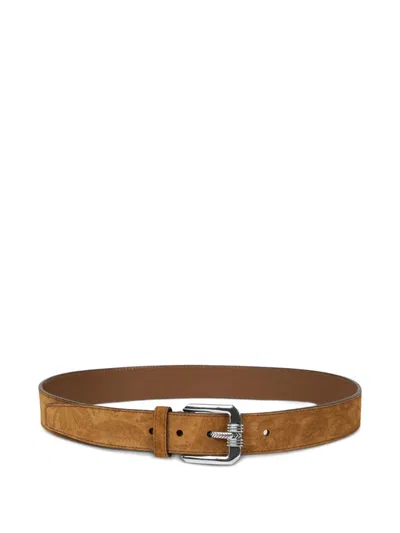 Etro Suede Buckle Belt In Brown
