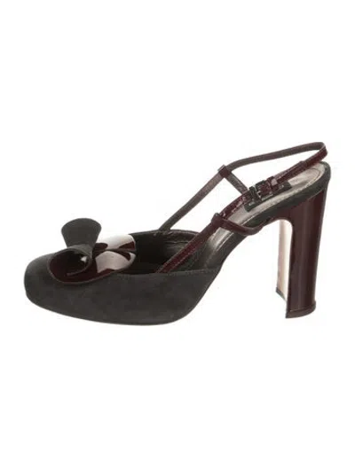 Pre-owned Etro Suede Slingback Pumps In Grey