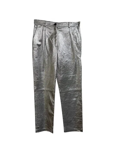 Pre-owned Etro Vintage Metallic Tailored Trousers In Silver