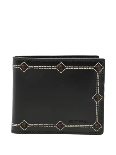 Etro Wallet Leather + Embroidery 10,5x9