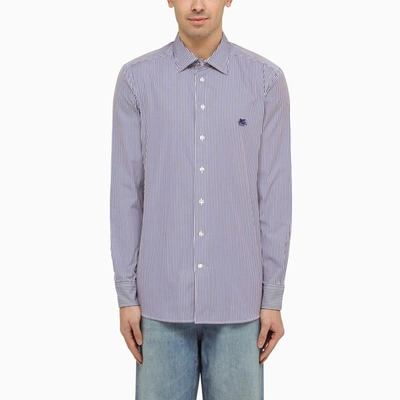 Etro | White/blue Striped Cotton Shirt