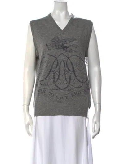 Pre-owned Etro Wool Graphic Print Sweater In Blue