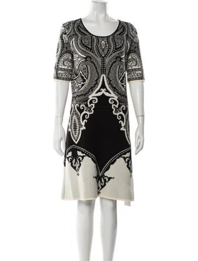 Pre-owned Etro Wool Knee-length Dress In Black
