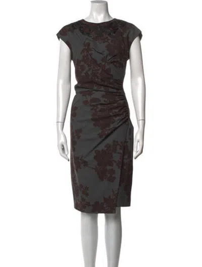 Pre-owned Etro Wool Knee-length Dress W/ Tags In Grey
