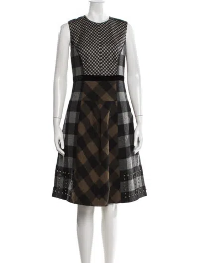Pre-owned Etro Wool Midi Length Dress In Black