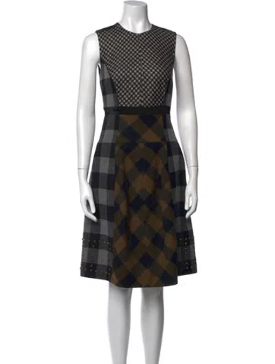 Pre-owned Etro Wool Midi Length Dress In Black