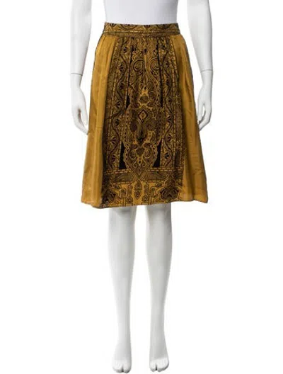 Pre-owned Etro Wool Midi Length Skirt In Gold