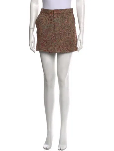 Pre-owned Etro Wool Mini Shorts In Neutrals