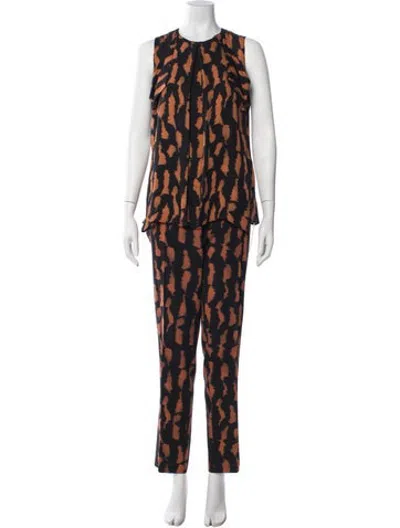 Pre-owned Etro Wool Printed Pant Set In Black