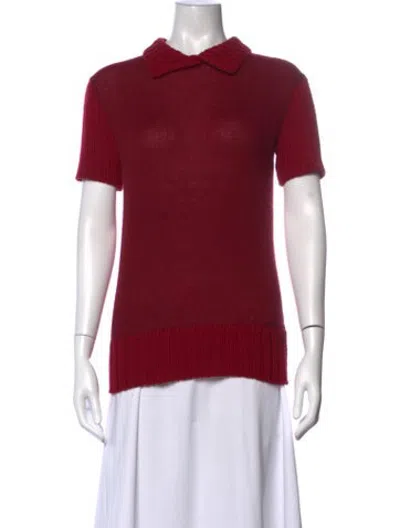 Pre-owned Etro Wool Short Sleeve Polo In Red
