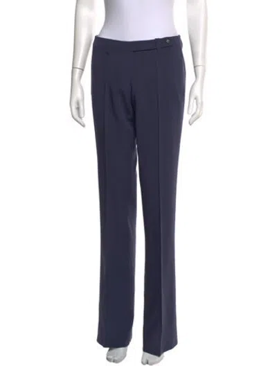 Pre-owned Etro Wool Straight Leg Pants In Blue