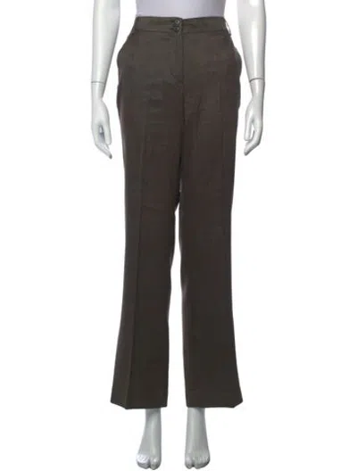 Pre-owned Etro Wool Straight Leg Pants In Neutrals