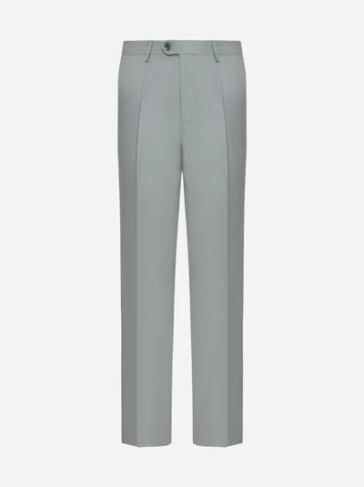 Etro Wool Trousers In Light Grey