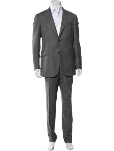 Pre-owned Etro Wool Two-piece Suit In Grey