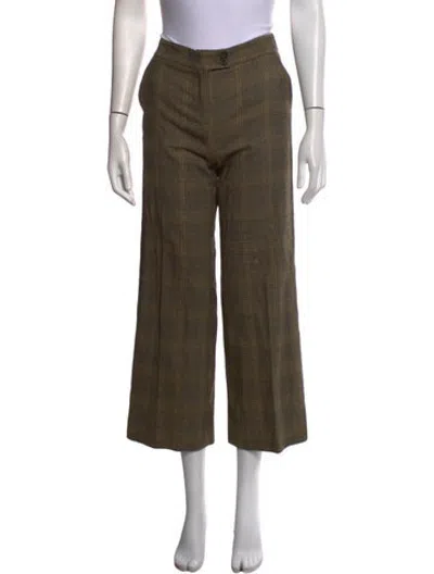 Pre-owned Etro Wool Wide Leg Pants In Brown