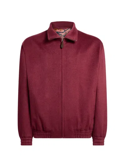 Etro Zip-up Stand-up Collar Jacket In Burgundy
