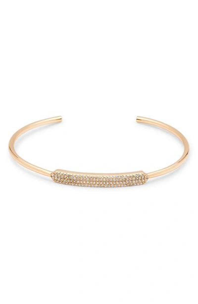 Ettika Dazzle Cubic Zirconia Pavé Bar Cuff Bracelet In Gold