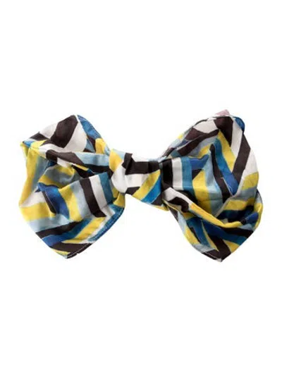Pre-owned Eugenia Kim Silk Pattern Headband In Blue