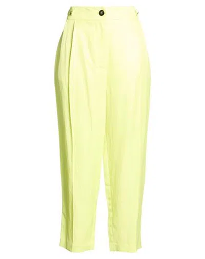 Eureka By Babylon Woman Pants Lime Green Size 10 Viscose, Linen