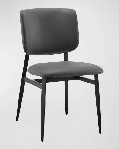 Euro Style Felipe Leatherette Side Chair In Grey