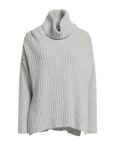 European Culture Woman Turtleneck Grey Size L Wool, Viscose, Polyamide, Cashmere