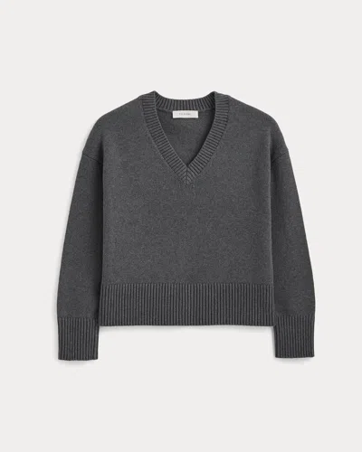 Everlane Boxy V-neck Sweater In Gray
