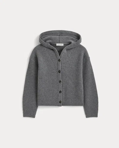 Everlane Hooded Cardigan In Gray