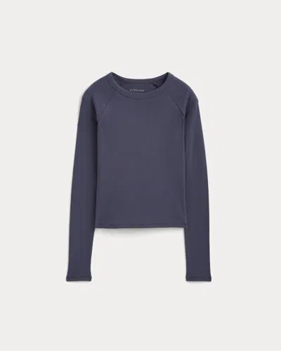 Everlane Retrosoft Cotton Raglan Shirtd Crew In Graystone