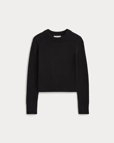 Everlane Shrunken Crew Sweater In Black