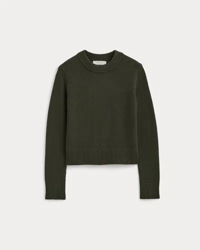 Everlane Shrunken Crew Sweater In Green