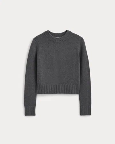 Everlane Shrunken Crew Sweater In Gray
