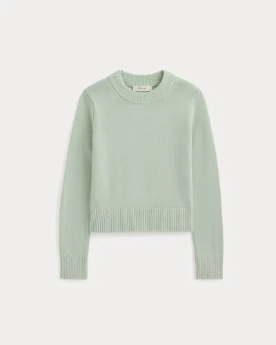 Everlane Shrunken Crew Sweater In Green