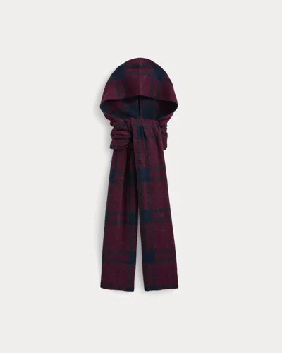 Everlane Wool Cashmere Tie-front Scarf In Deep Plum/true Navy In Red